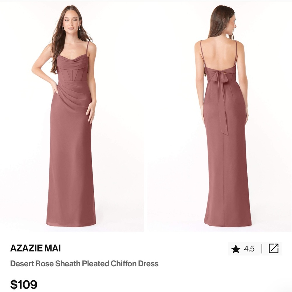 Azazie Mai - Desert Rose Sheath Chiffon Bridesmaid Dress